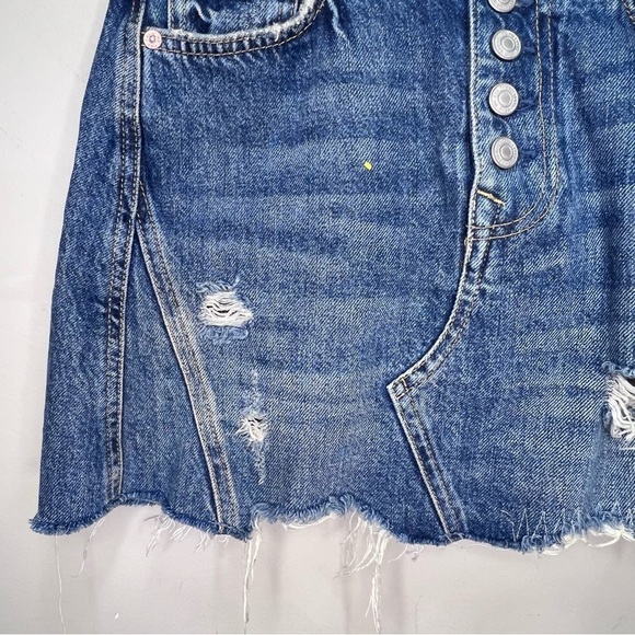 FREE People We the Free Distressed Denim Skirt Size 26 - Picture 6 of 12